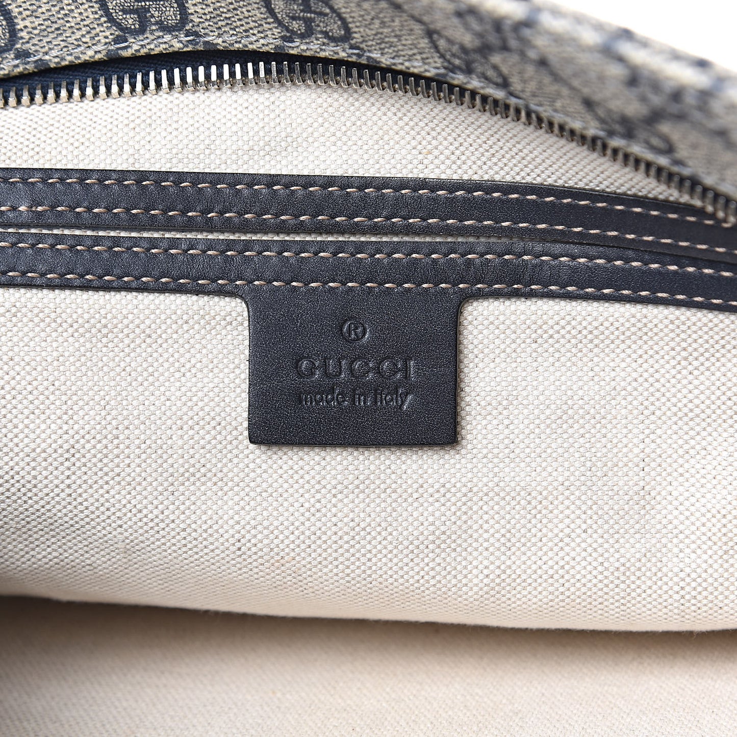 GG Plus Monogram Large Flat Messenger Bag Beige Blue