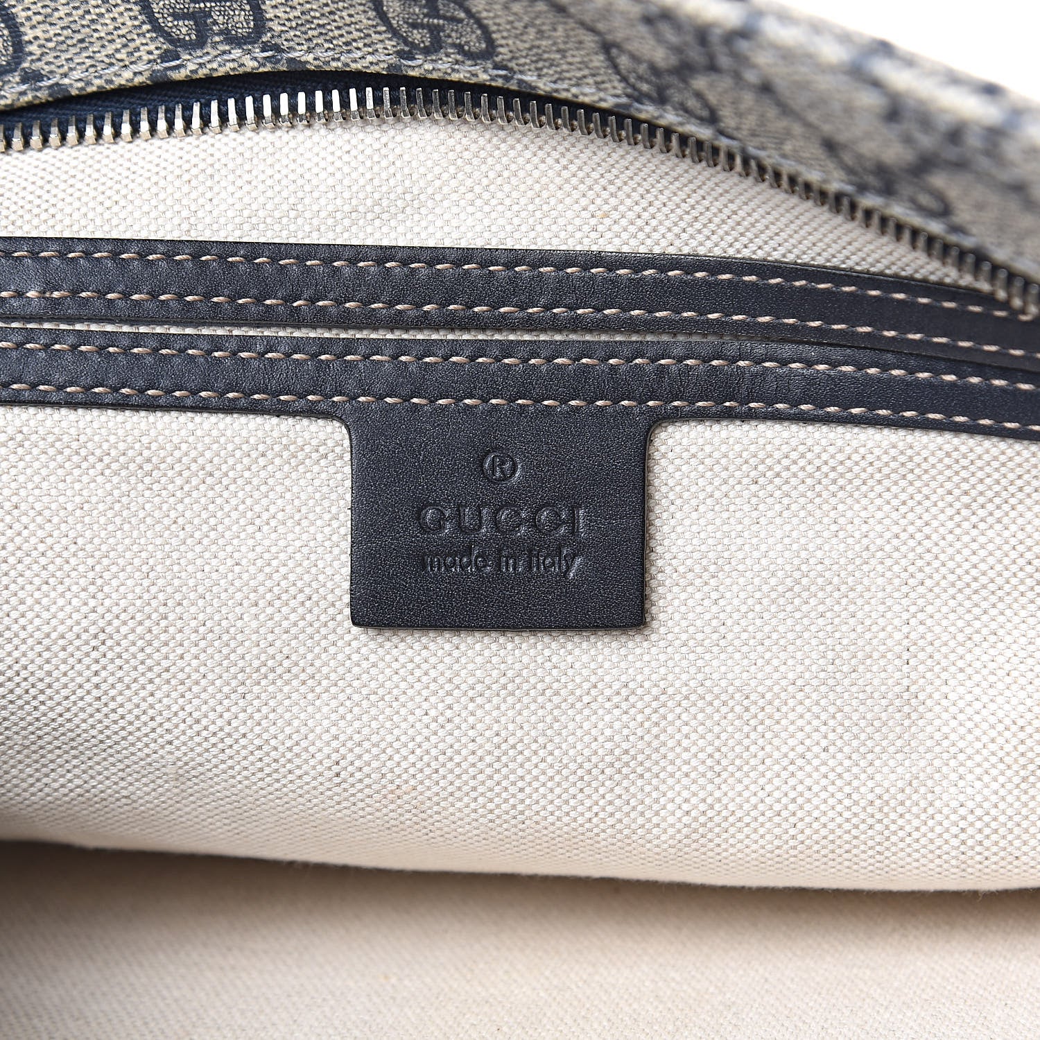 Gucci GG Plus Monogram Large Flat Messenger Bag Beige Blue 6 of 10