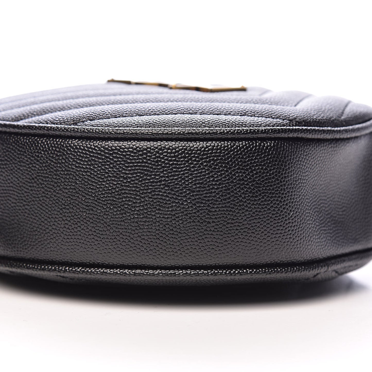 Grain De Poudre Matelasse Chevron Quilted Round Vinyle Camera Bag Black