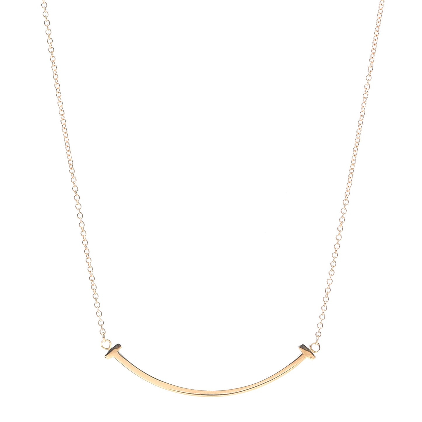18K Rose Gold Small T Smile Pendant Necklace