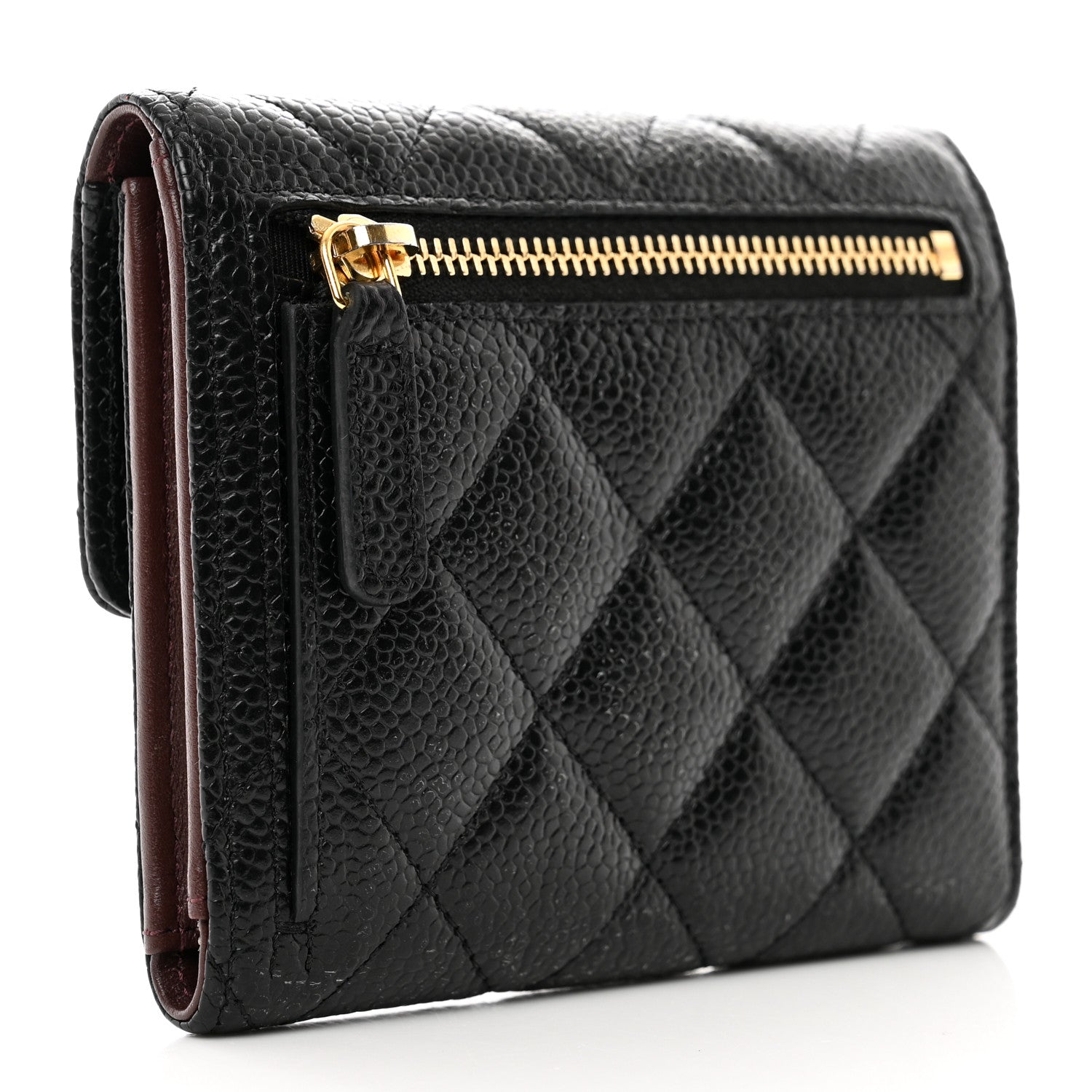 Chanel Caviar Quilted Compact Flap Wallet Black 3 of 10