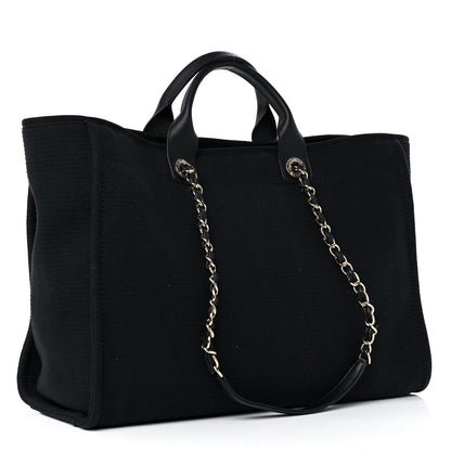 Chanel Mixed Fibers Large Deauville Tote Black 4 of 10