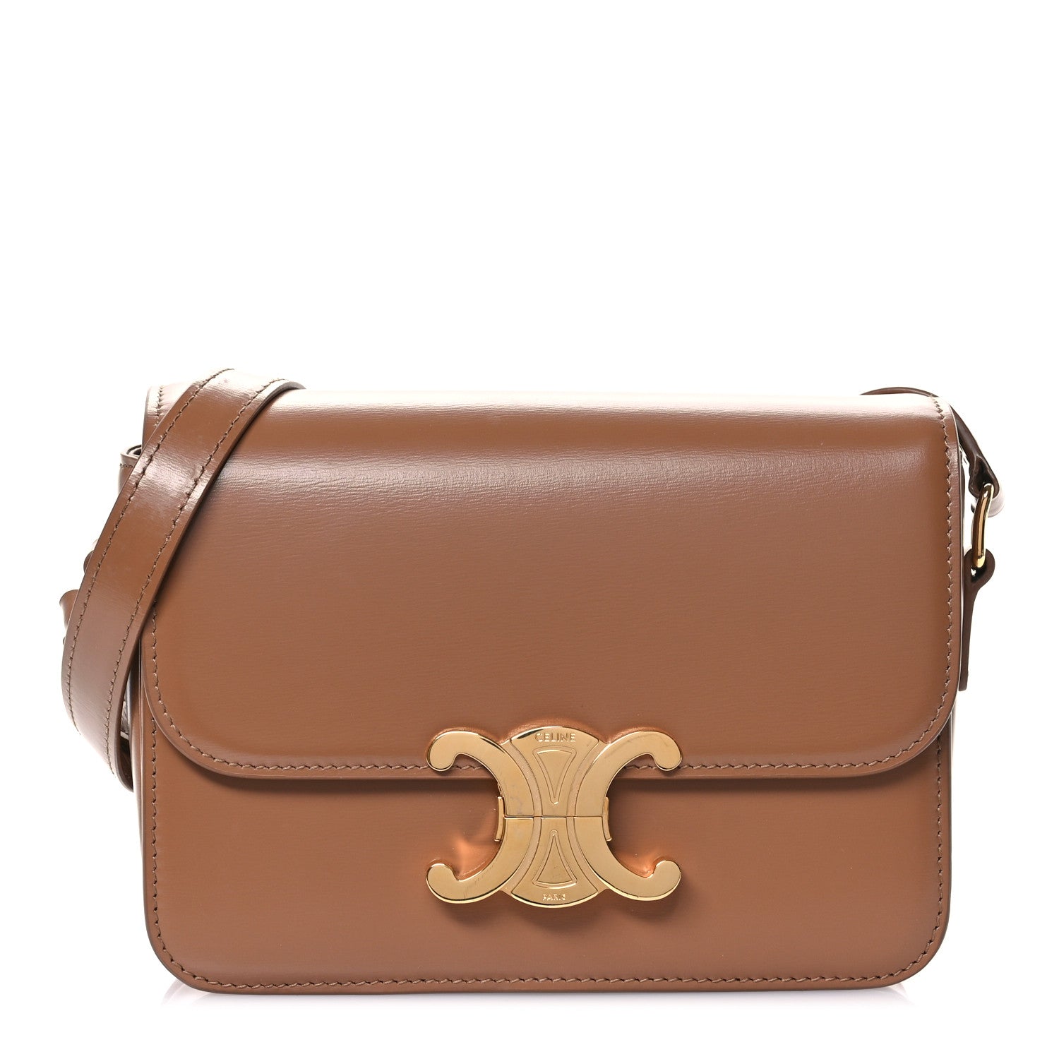 Celine Shiny Calfskin Teen Triomphe Bronze 1 of 11