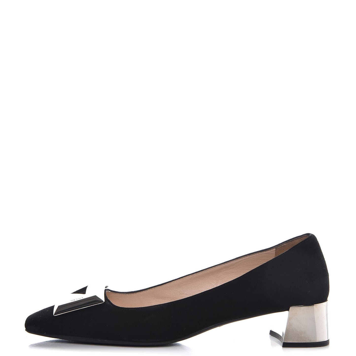 Suede Block Heel Pump 37.5 Black