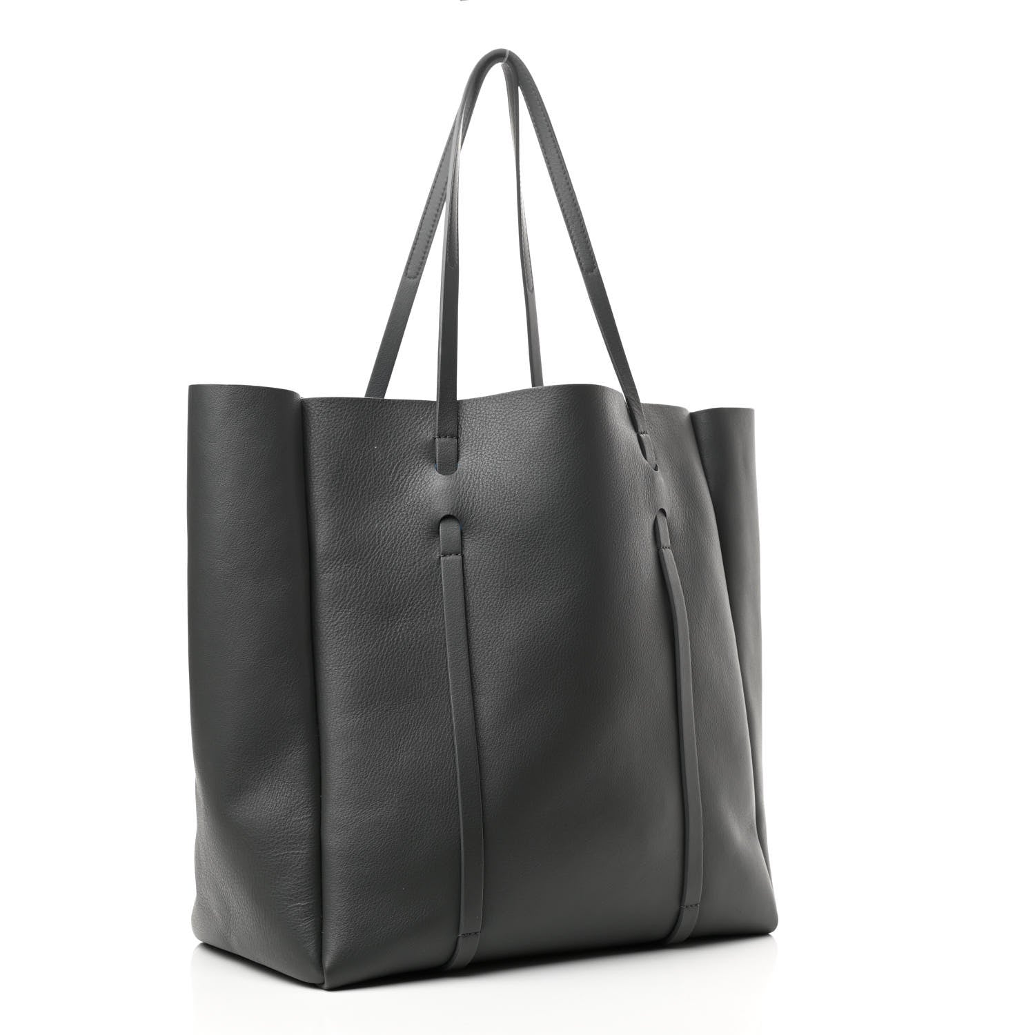 Balenciaga Veau Baltimore Double Sided Medium Everyday Tote Gris Fossile Bleu Turquoise 4 of 12