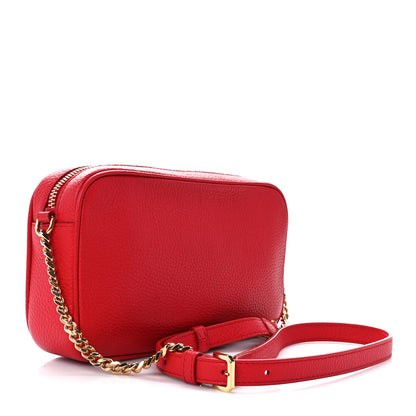 Burberry Calfskin Monogram Embossed Elongated Camera Bag Red 3 of 10