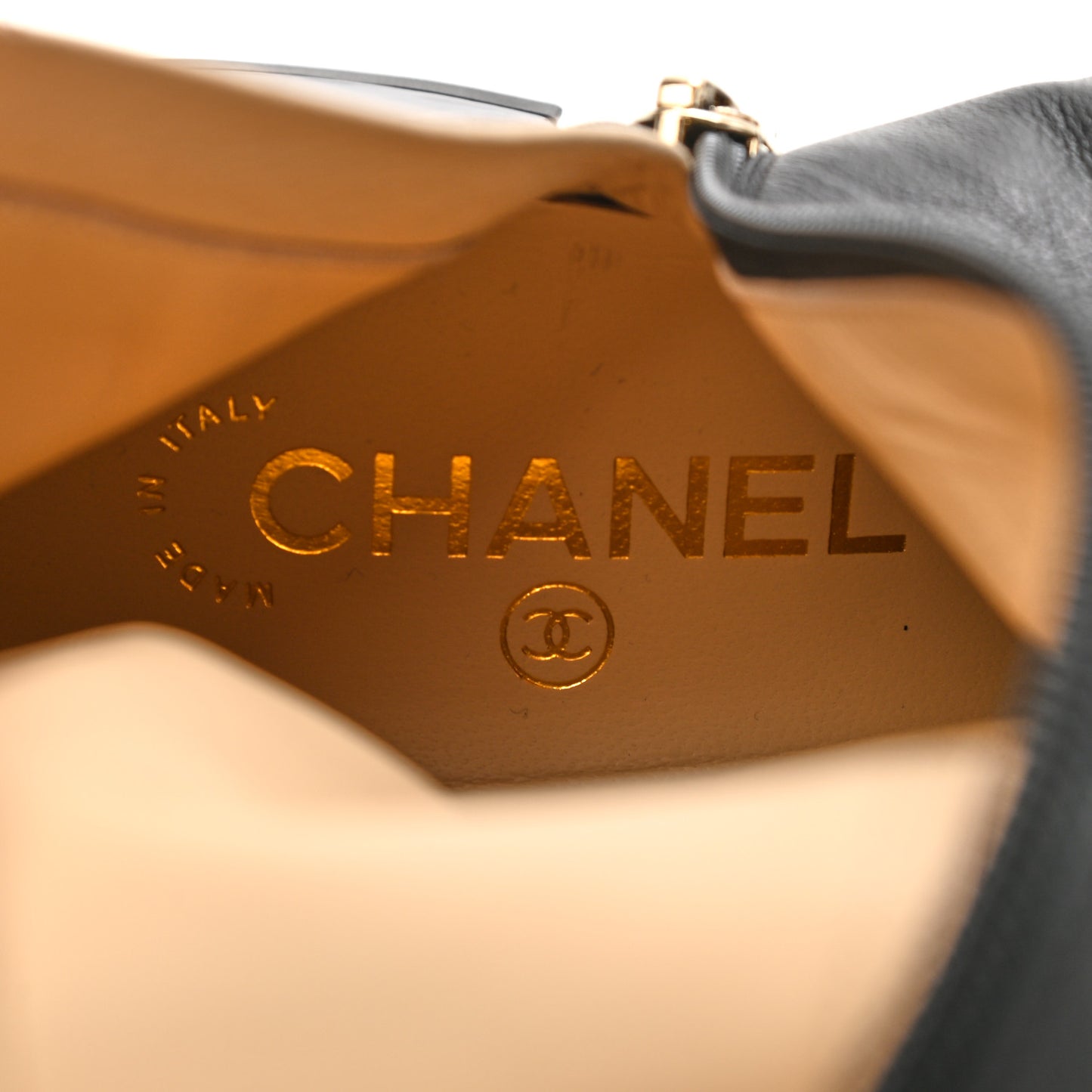 Lambskin Grosgrain Pearl Cap Toe High Boots 38 Black