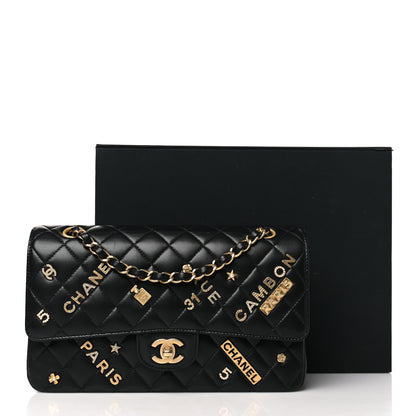 Chanel Lambskin Quilted Medium Rue Cambon Charms Double Flap Black 11 of 11