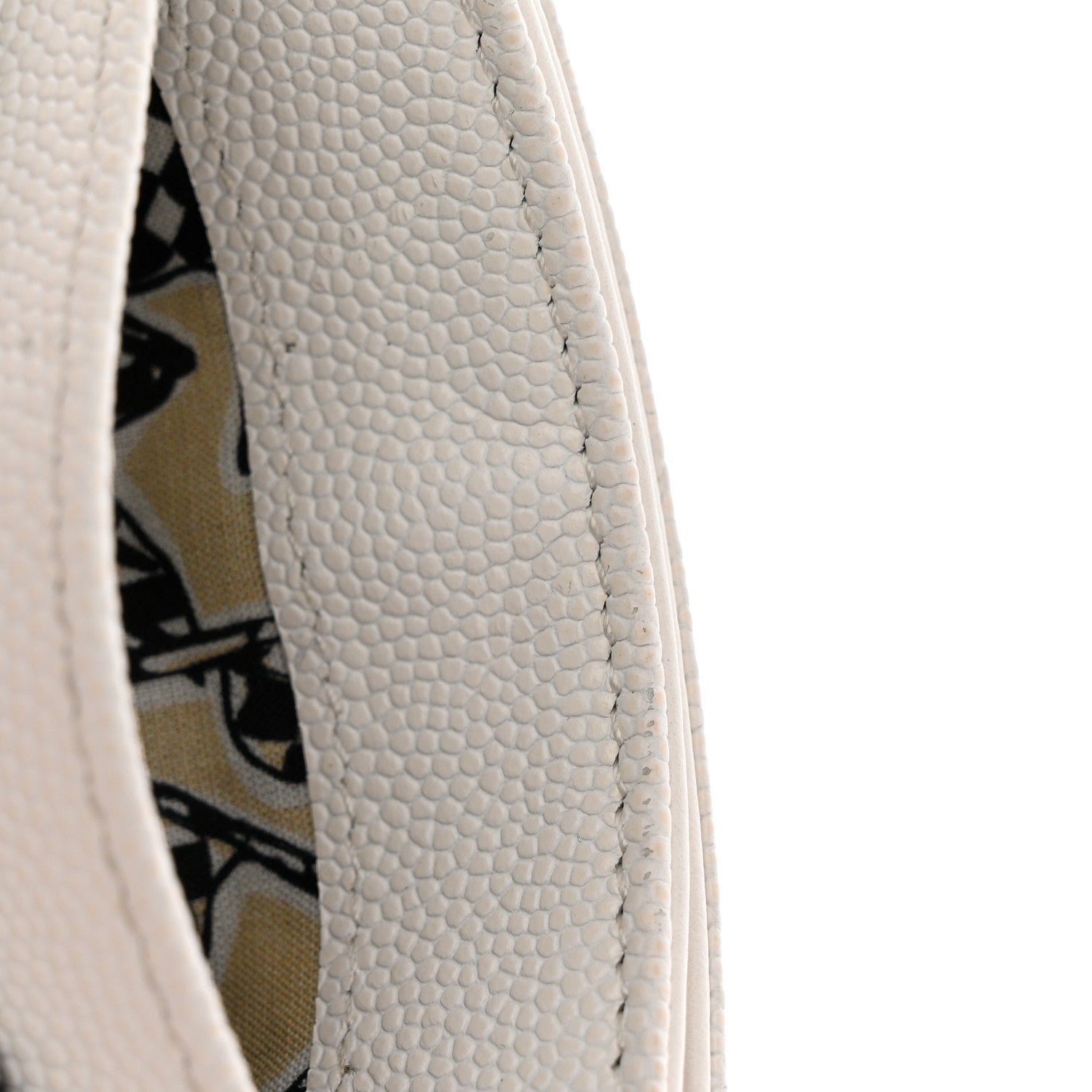 Chanel Caviar Metal Quilted Striated CC Card Holder White 9 of 11