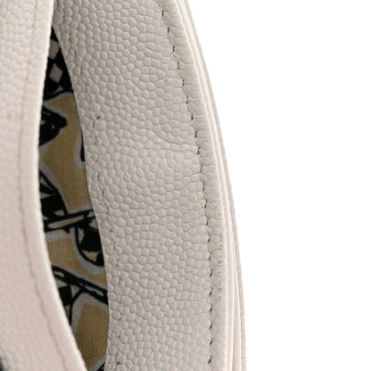 Chanel Caviar Metal Quilted Striated CC Card Holder White 9 of 11