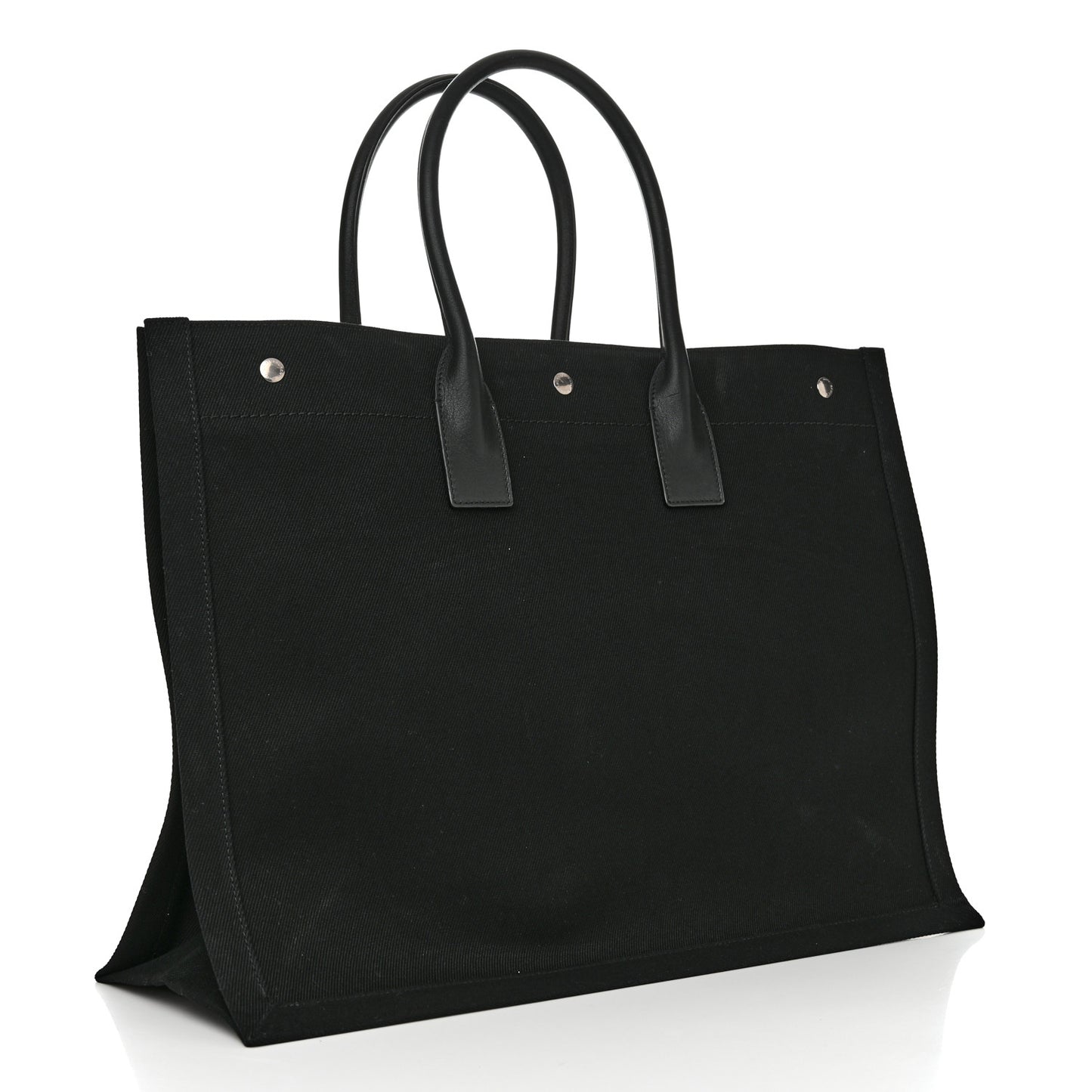 Linen Calfskin Rive Gauche Tote Black
