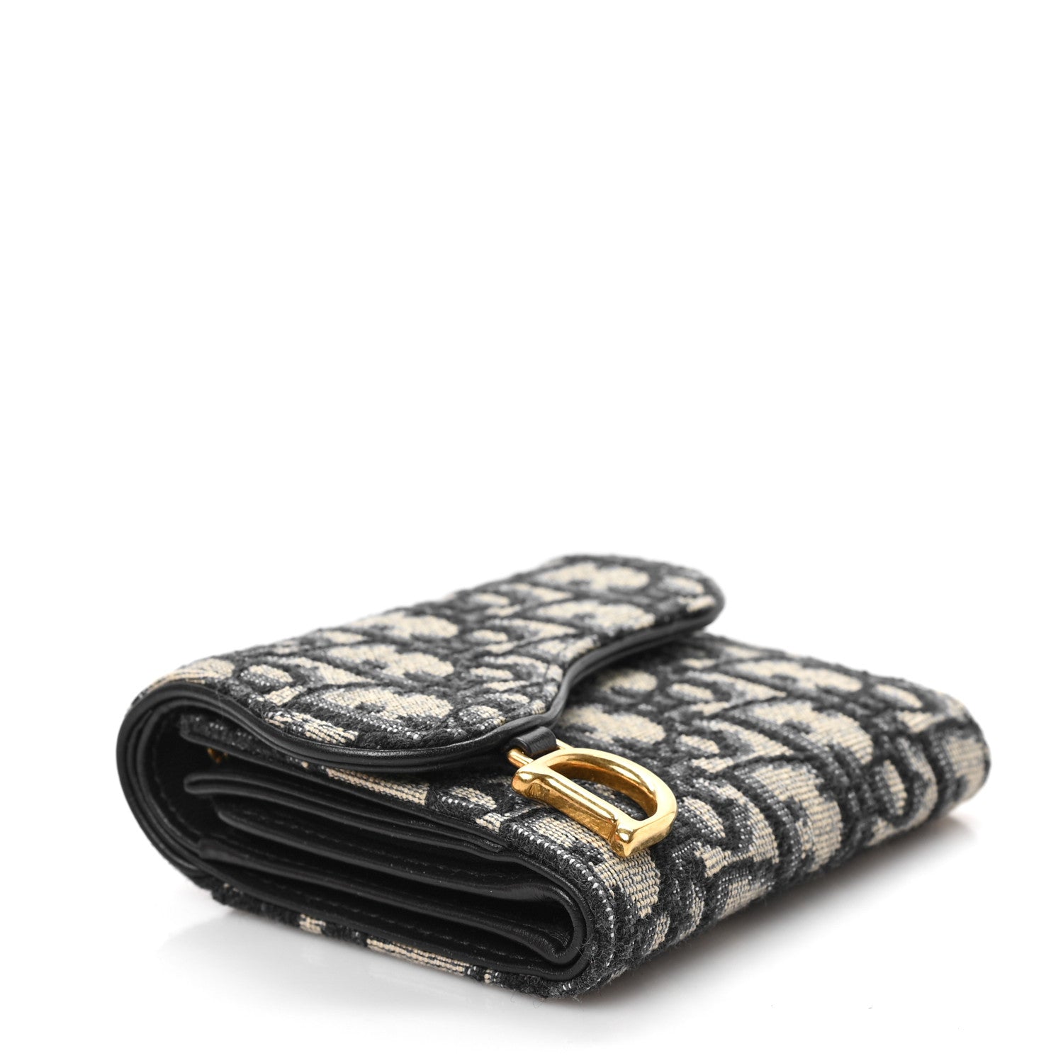Christian Dior Oblique Saddle Lotus Wallet Blue 4 of 6