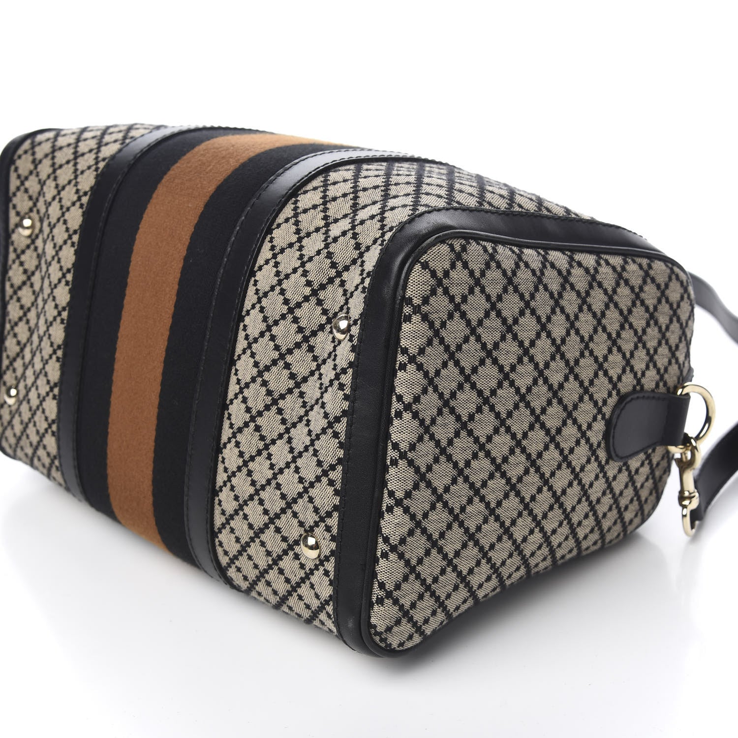 Gucci Diamante Vintage Web Medium Boston Black 11 of 13