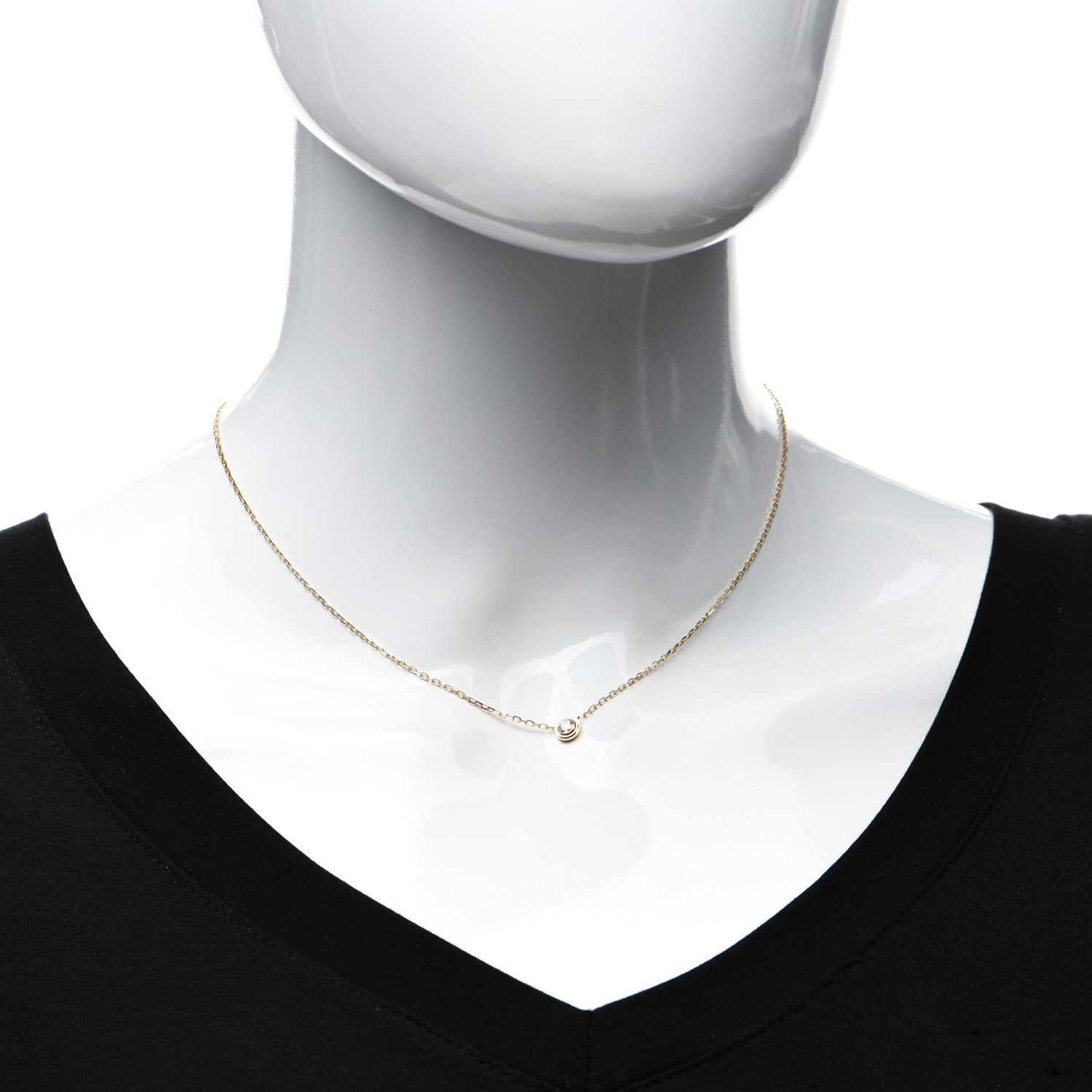 Cartier 18K Yellow Gold Diamond LM D'Amour Pendant Necklace 2 of 5