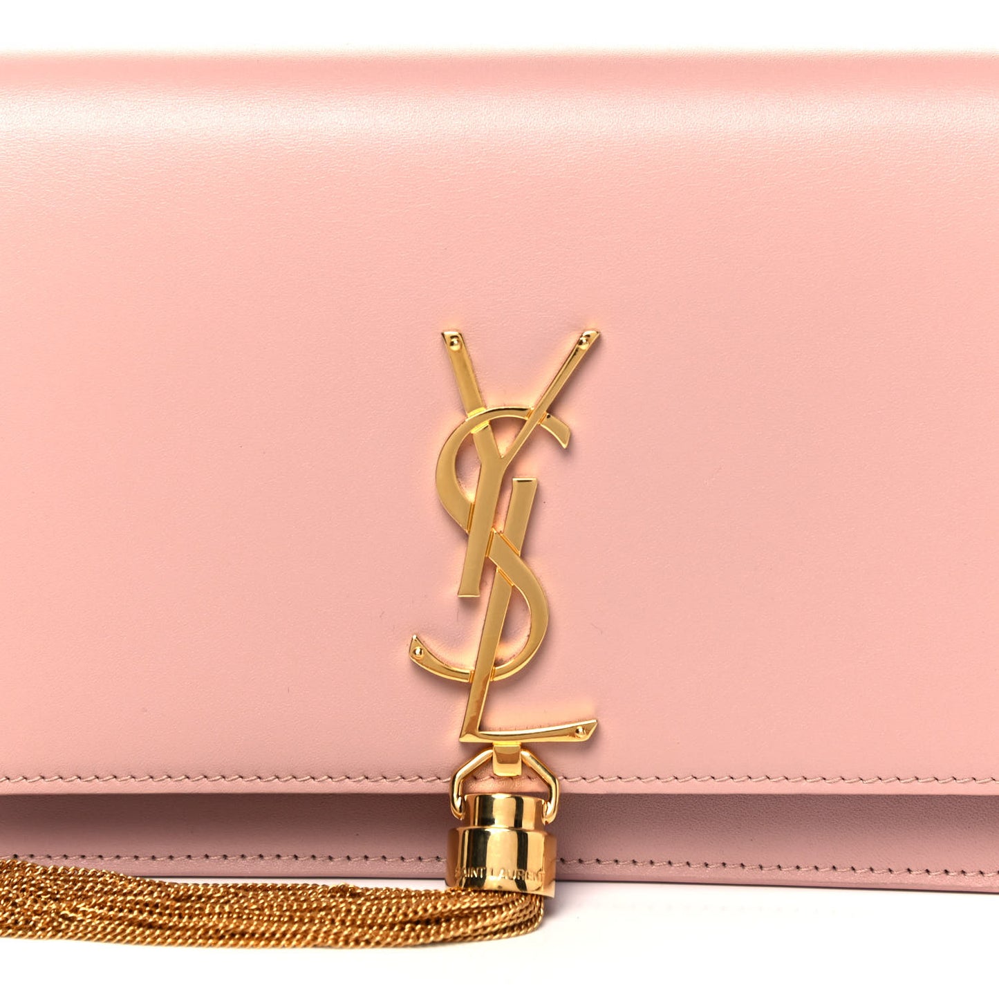 Smooth Calfskin Classic Monogram Kate Tassel Chain Wallet Pale Pink