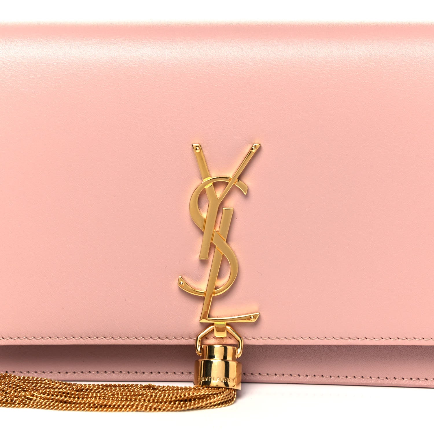 Saint Laurent Smooth Calfskin Classic Monogram Kate Tassel Chain Wallet Pale Pink 6 of 8