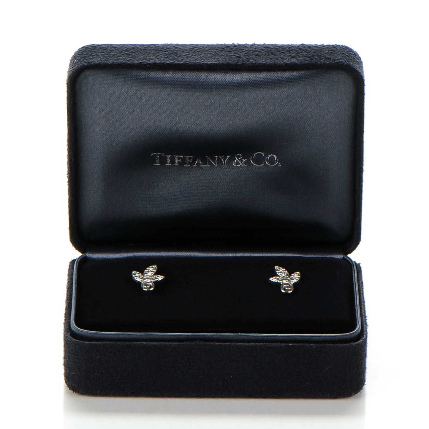 18K White Gold Diamond Paloma Picasso Olive Leaf Earrings