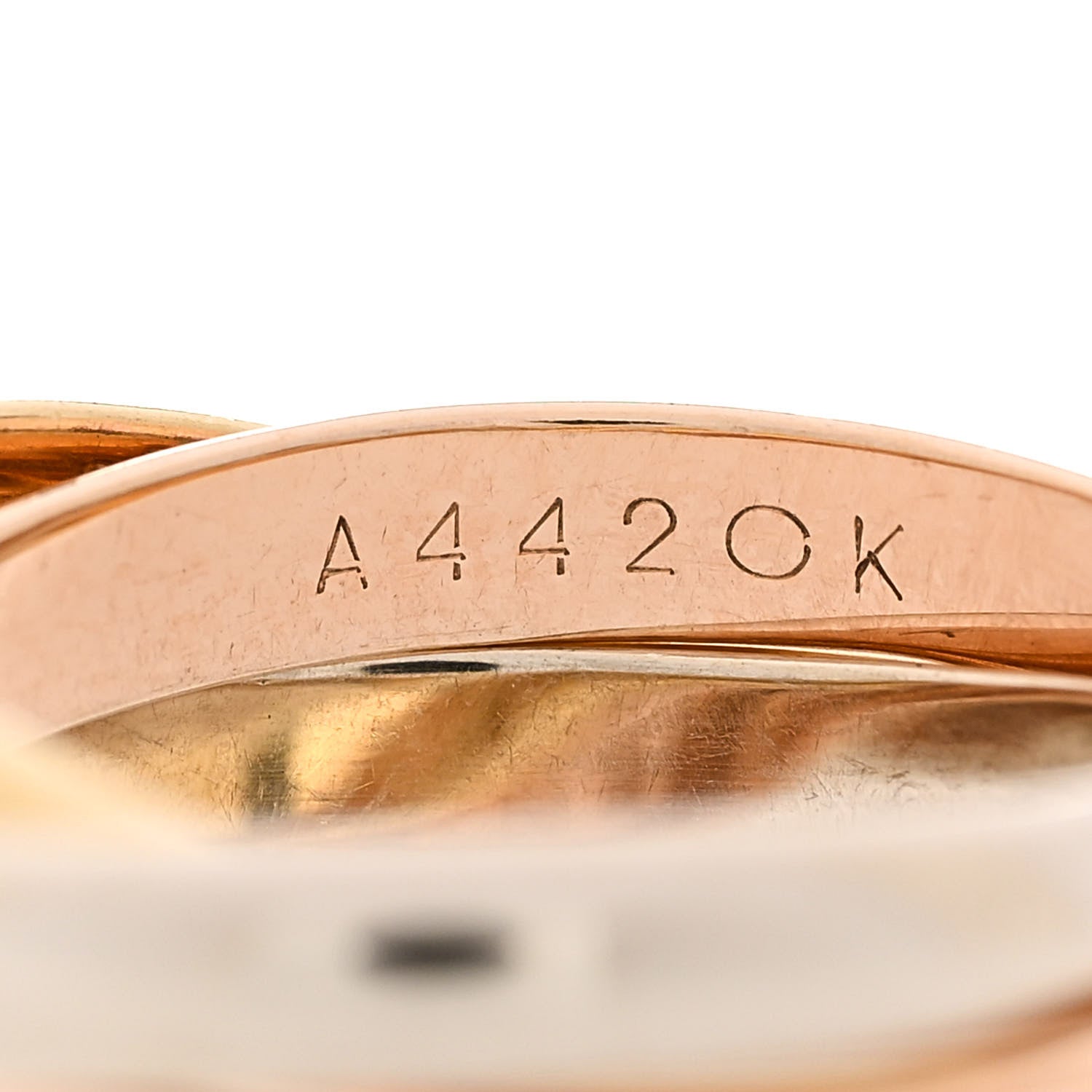 Cartier 18K Pink Yellow White Gold Classic Les Must De Cartier Trinity Ring 53 6.25 5 of 5