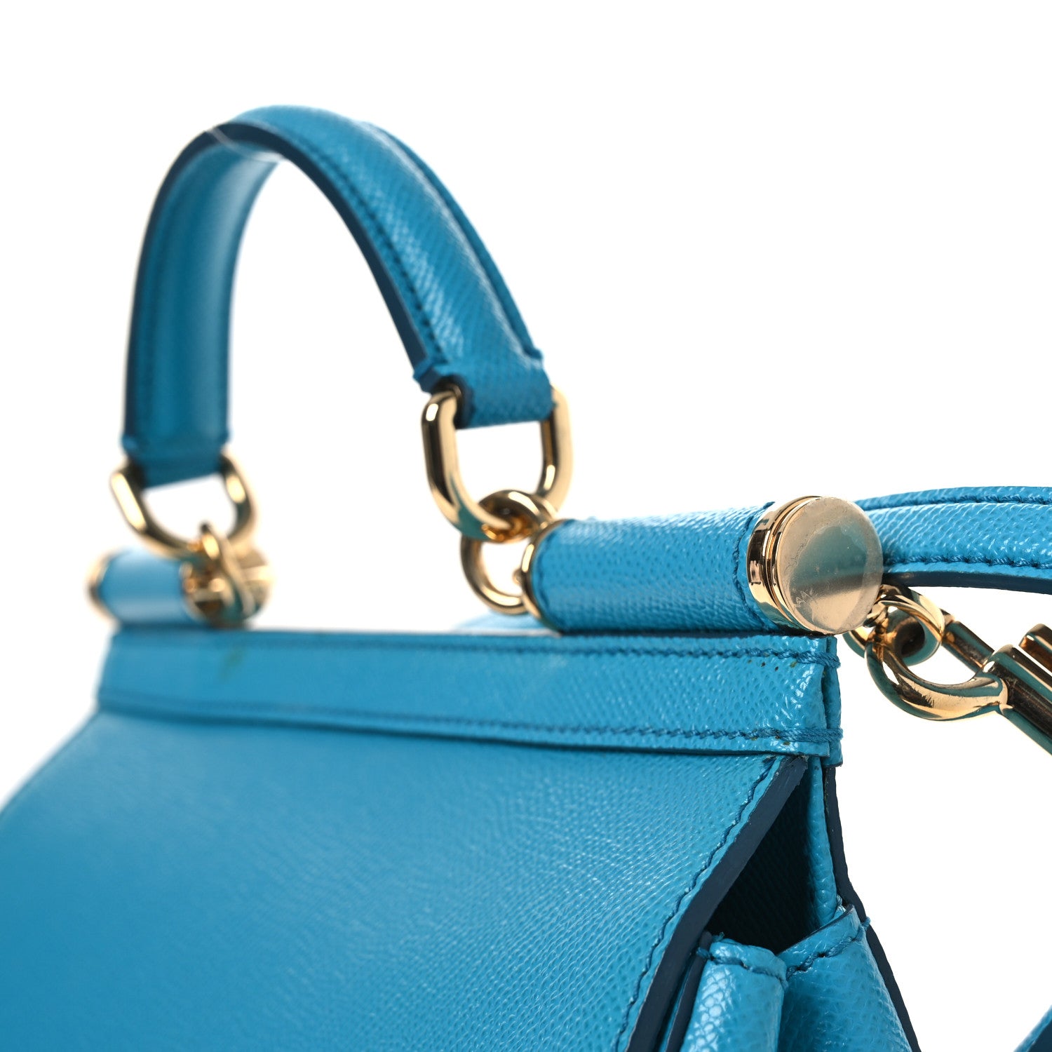 Dolce & Gabbana Dauphine Calfskin Medium Miss Sicily Satchel Blue 11 of 14