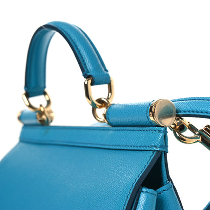 Dolce & Gabbana Dauphine Calfskin Medium Miss Sicily Satchel Blue 11 of 14