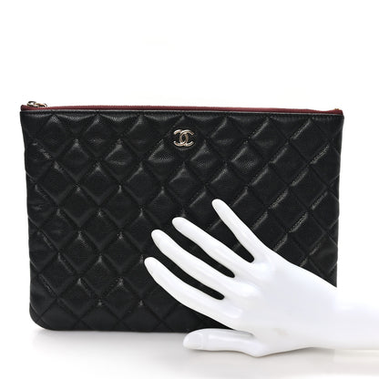 Chanel Caviar Quilted Medium Cosmetic Case Black 2 of 8