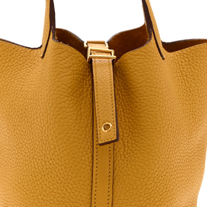 Hermes Taurillon Clemence Picotin Lock 18 PM Jaune Ambre 8 of 10