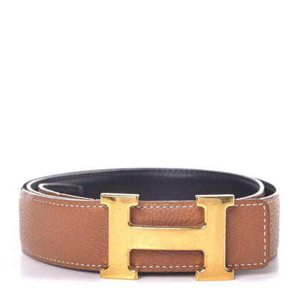 Hermes Box Togo 32mm H Belt 85 Black Gold 1 of 7
