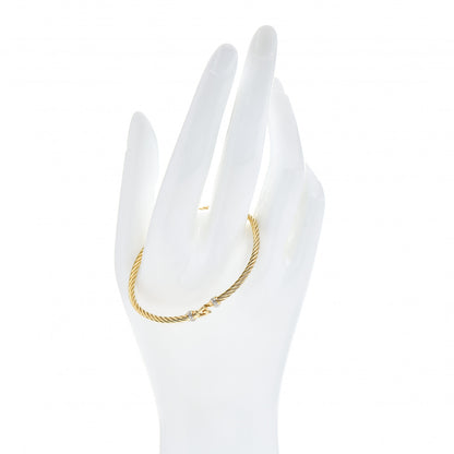 David Yurman 18K Yellow Gold Diamond 2.6mm Cable Collectibles Buckle Bracelet 2 of 4
