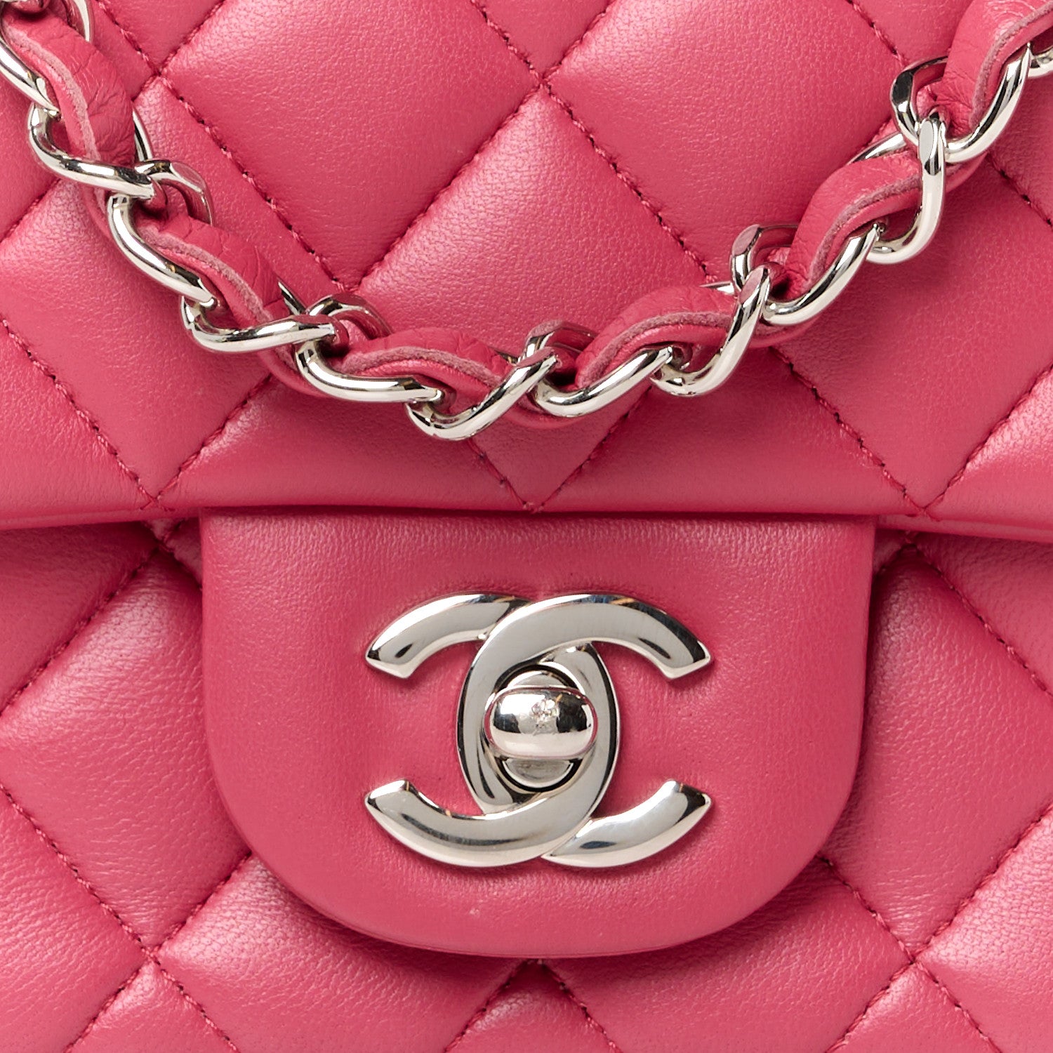 Chanel Lambskin Quilted Mini Square Flap Pink 9 of 11
