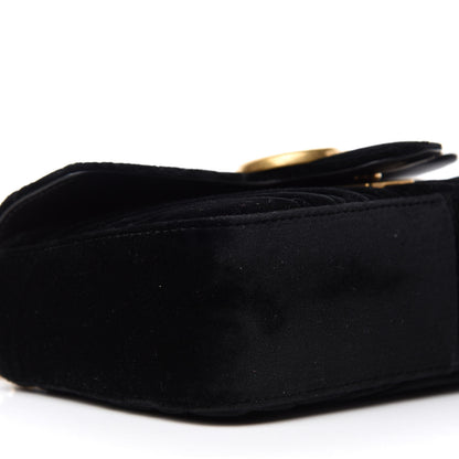Gucci Velvet Matelasse Mini GG Marmont Shoulder Bag Black 7 of 11