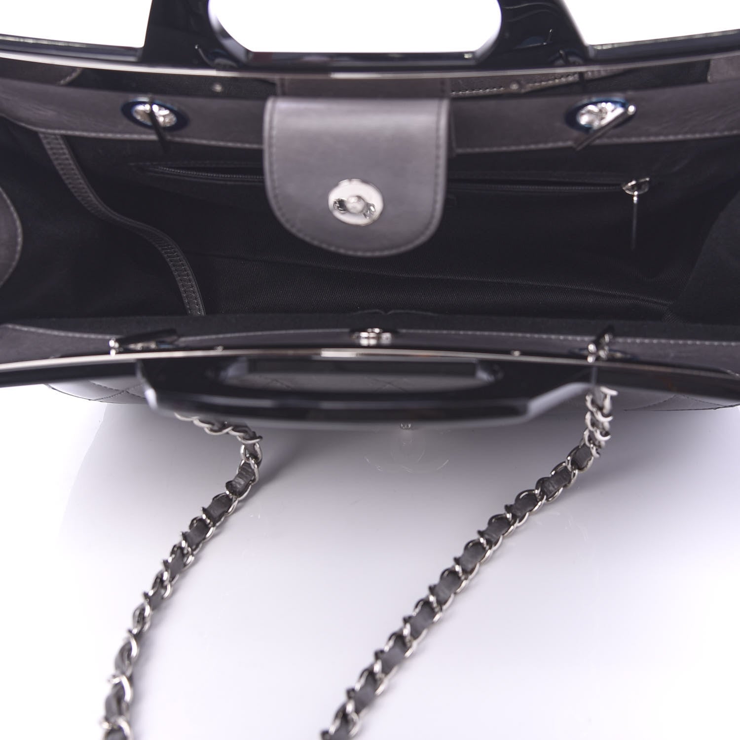 Chanel Glazed Calfskin Quilted Small CC Delivery Tote Grey 5 of 10