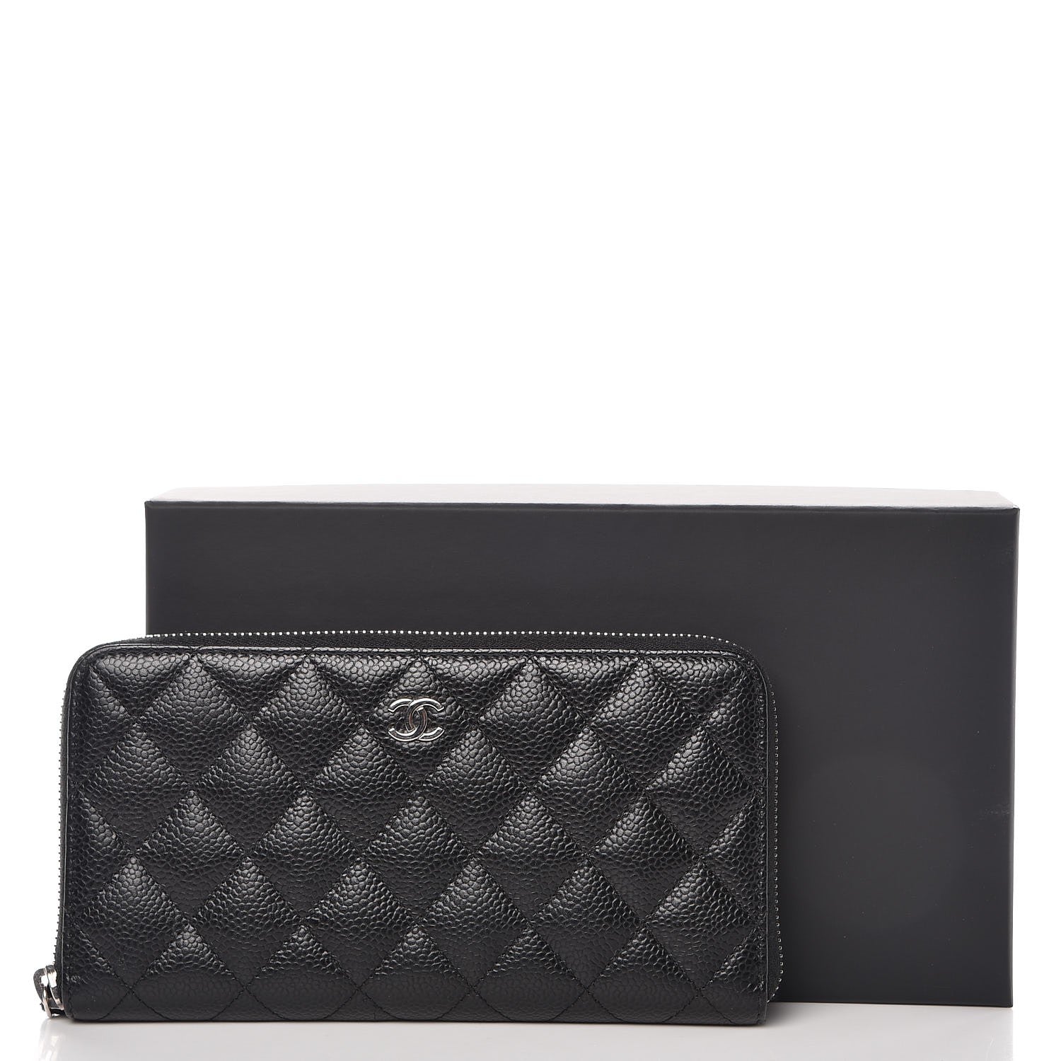 Chanel Caviar Quilted Large Gusset Zip Around Wallet Black 9 of 9