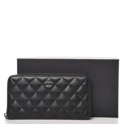 Chanel Caviar Quilted Large Gusset Zip Around Wallet Black 9 of 9