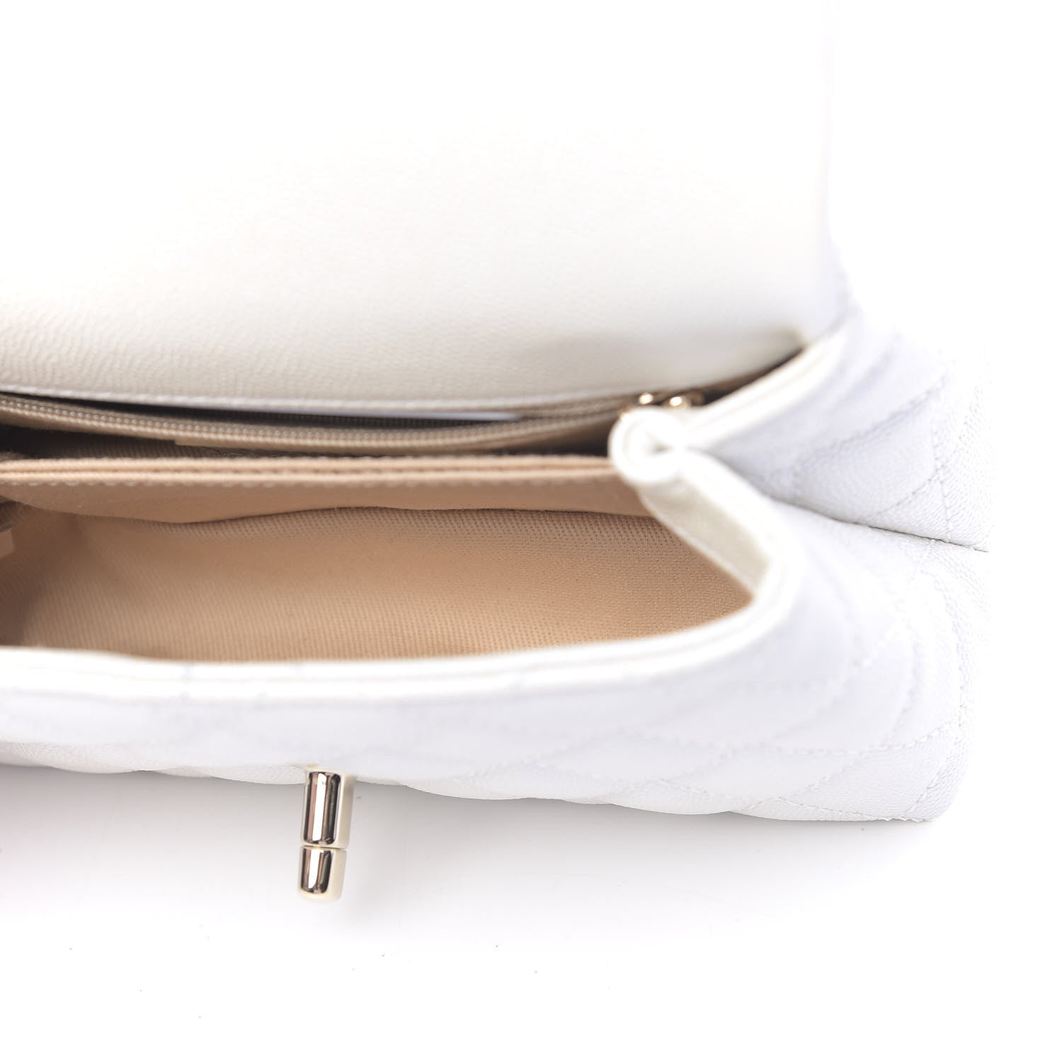 Chanel Iridescent Caviar Quilted Extra Mini Coco Handle Flap Ivory 5 of 10