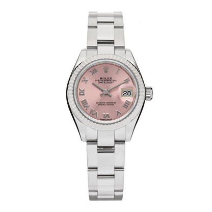 Rolex Stainless Steel 18K White Gold 28mm Oyster Perpetual Datejust Watch Pink Roman 279174 1 of 4