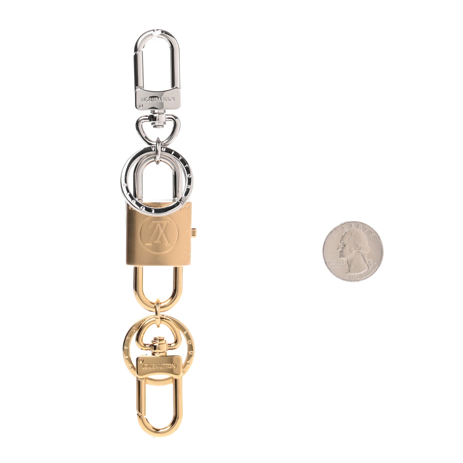 Louis Vuitton BFF Padlock Bag Charm Key Holder Gold Silver 2 of 7