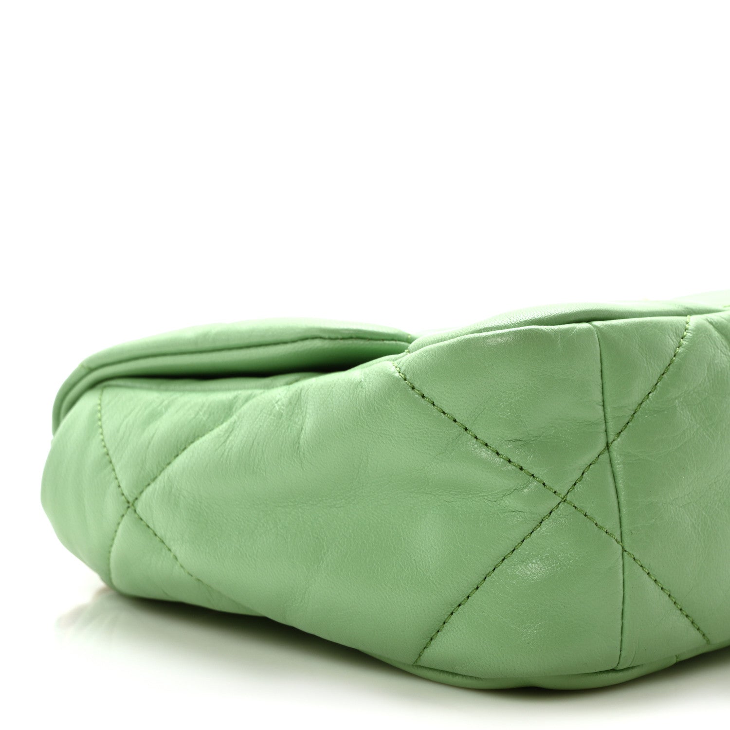 Chanel Goatskin Quilted Medium Chanel 19 Flap Green 9 of 10