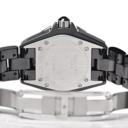 Chanel Stainless Steel Ceramic Diamond 33mm J12 Quartz Watch Black 6 of 6