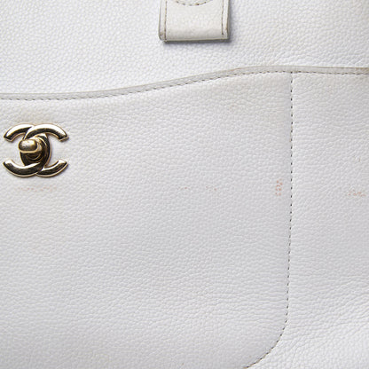 Chanel Grained Calfskin Small Neo Executive Shopper Tote White 10 of 12