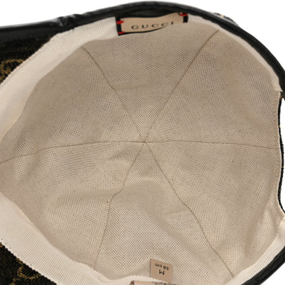 Gucci Denim Calfskin GG Monogram Oscar Baseball Hat M Black Ivory 7 of 11