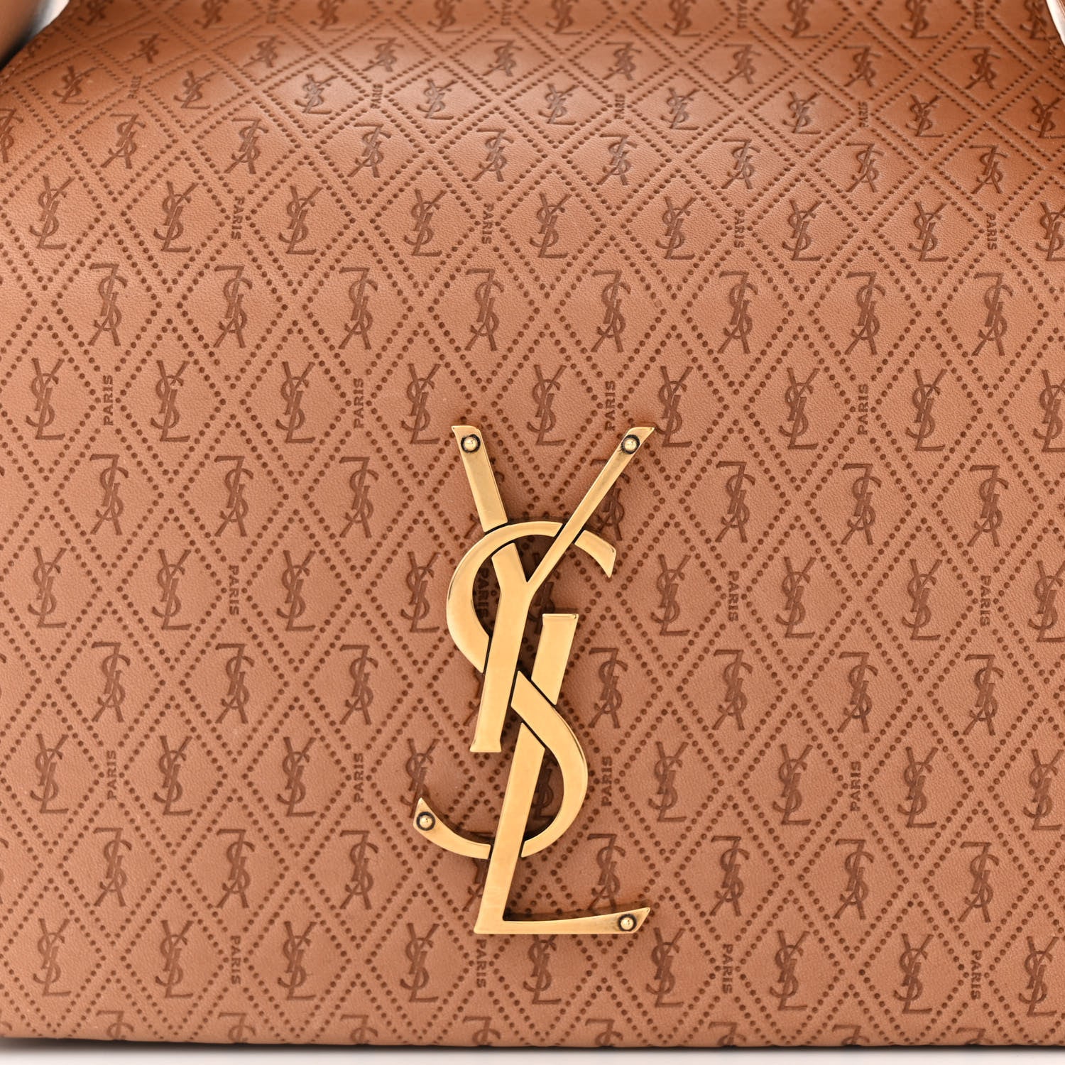 Saint Laurent Calfskin Monogram Take Away Box Dusty Vintage Brown Gold 7 of 11