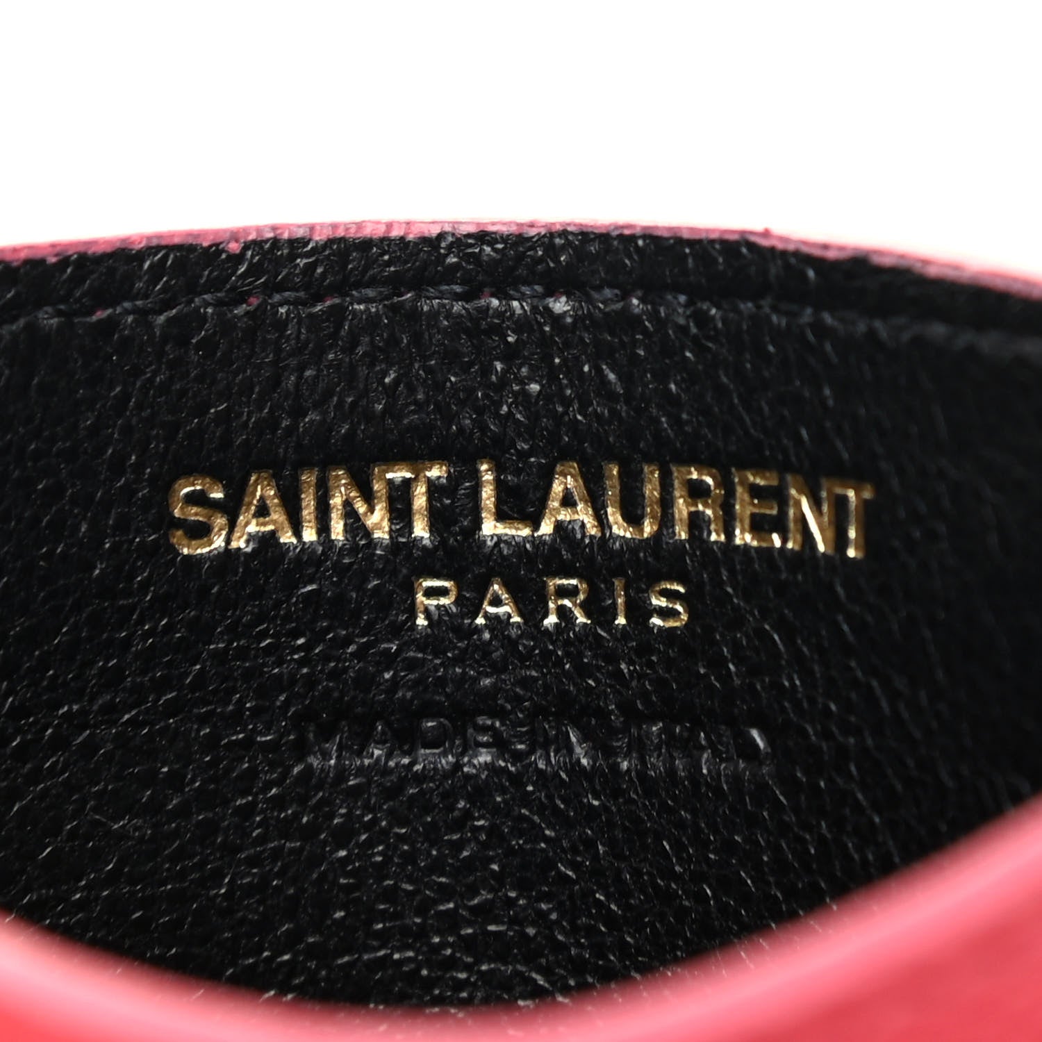 Saint Laurent Grain De Poudre Matelasse Chevron Monogram Credit Card Case Pink 6 of 8