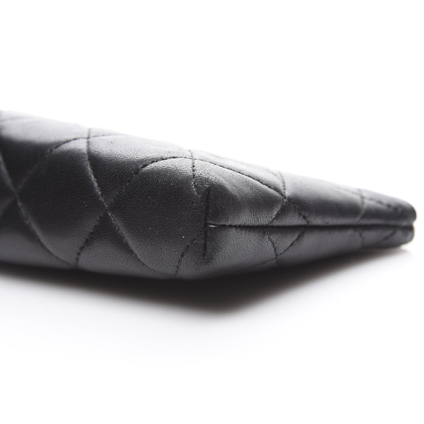 Lambskin Quilted Valentine Charms Small Cosmetic Pouch Black