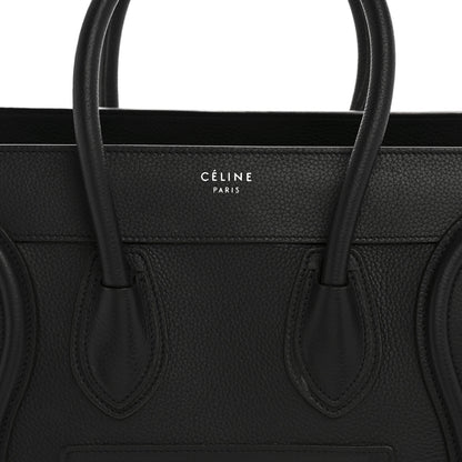 Celine Drummed Calfskin Micro Luggage Black 8 of 13