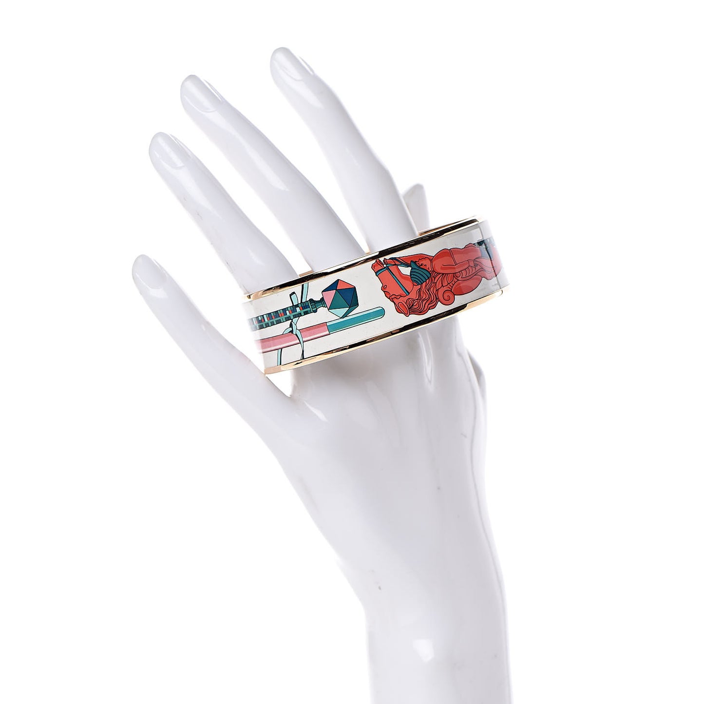 Enamel Printed Wide Les Cannes Bracelet 70 Baroque