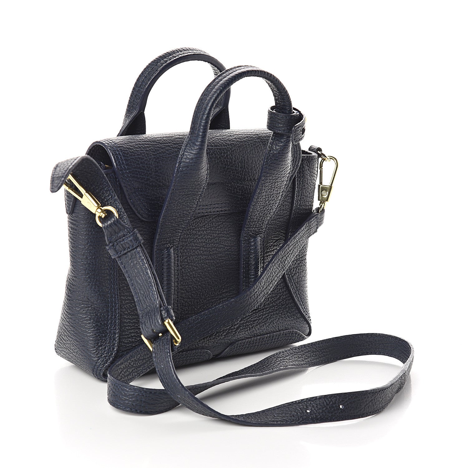 3.1 Phillip Lim 3.1 Textured Calfskin Mini Pashli Satchel Ink 2 of 8