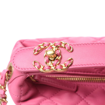 Chanel Lambskin Quilted Small Perfect Meeting Hobo Pink 8 of 11