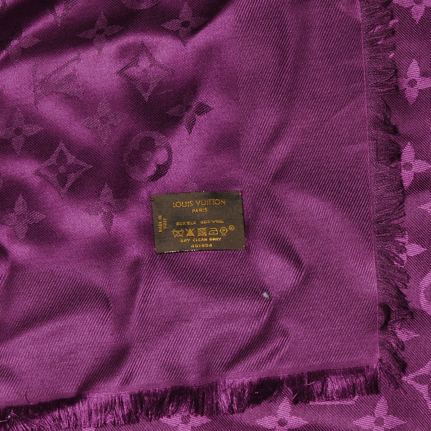 Louis Vuitton Wool Silk Monogram Shawl Cassis 4 of 4