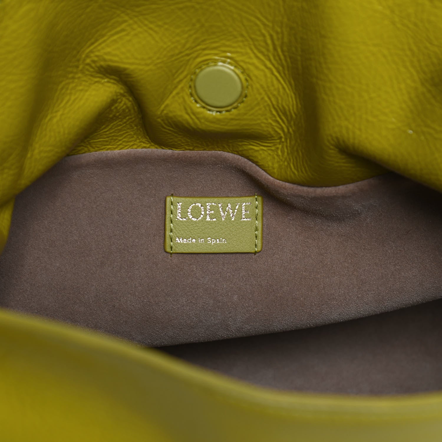 Loewe Crackle Patent Calfskin Small Flamenco Knot Bag Yellow 5 of 10