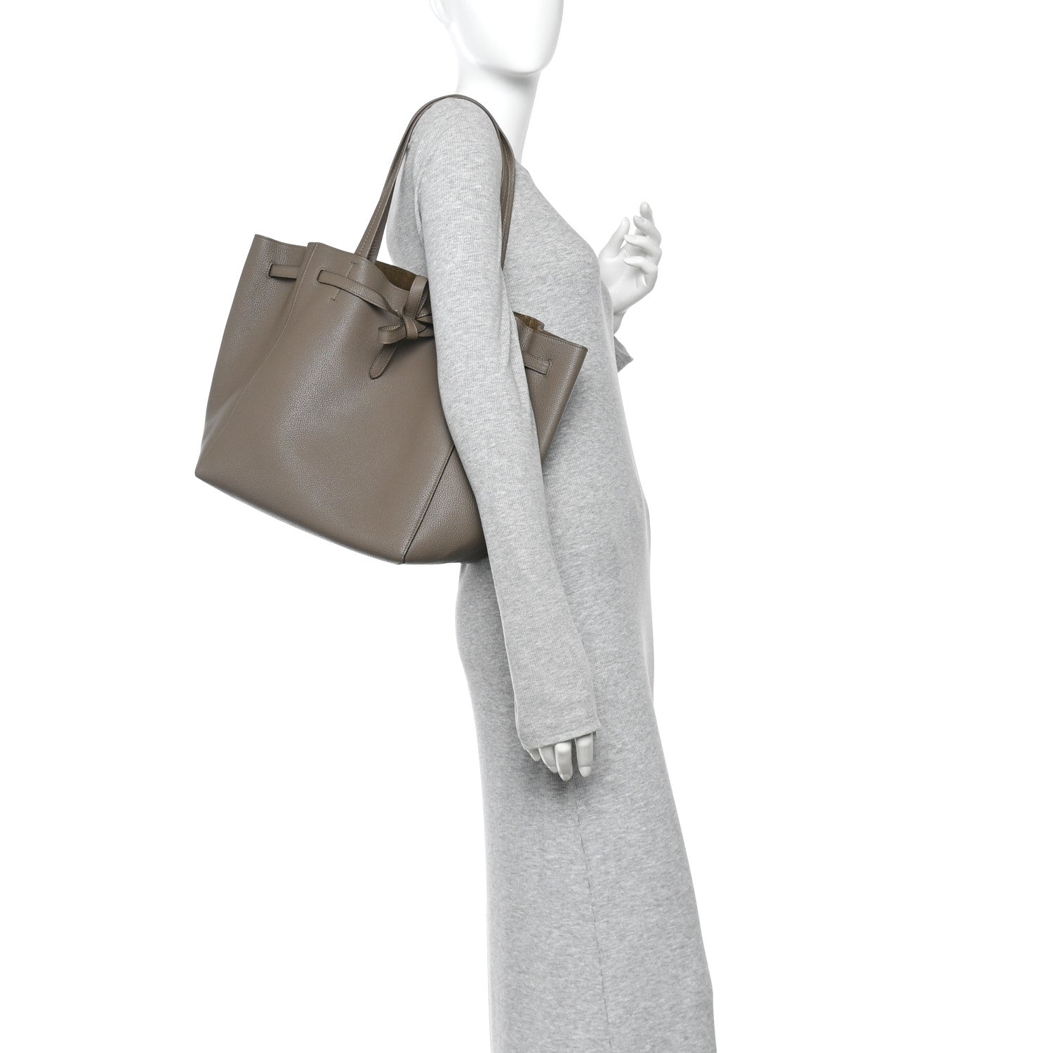 Celine Soft Grained Calfskin Small Belt Cabas Phantom Taupe 2 of 14